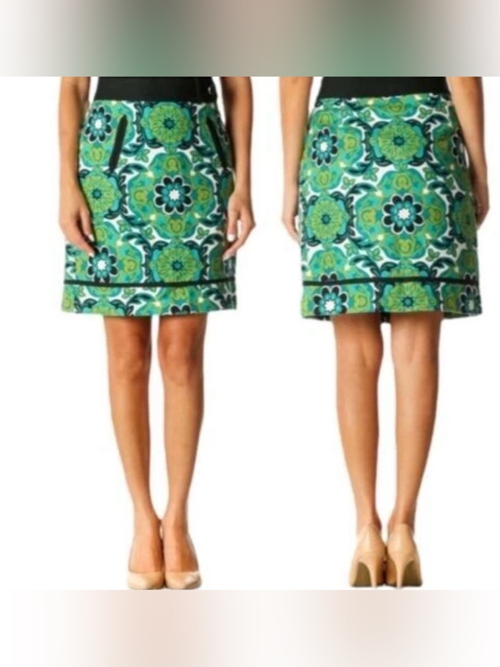 Ann Taylor Women's Knee Length Pencil Skirt Floral Medallion Tapestry Size 8